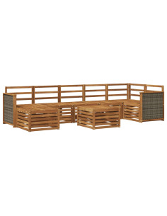 Set di divani da esterno 7 pcs Naturale