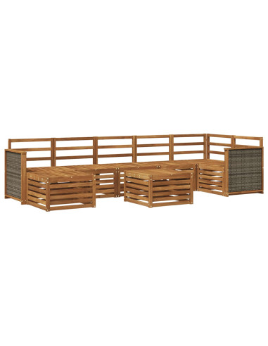 Set di divani da esterno 7 pcs Naturale