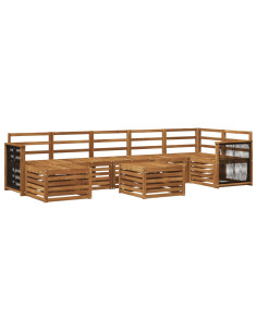 Set di divani da esterno 7 pcs Naturale
