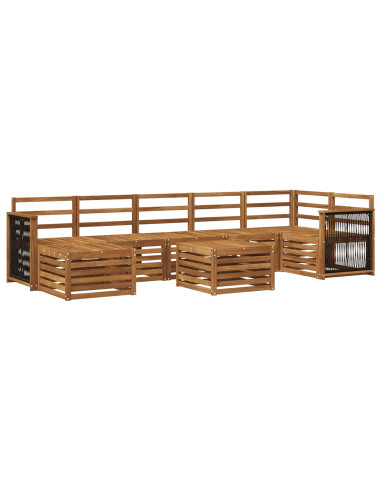 Set di divani da esterno 7 pcs Naturale