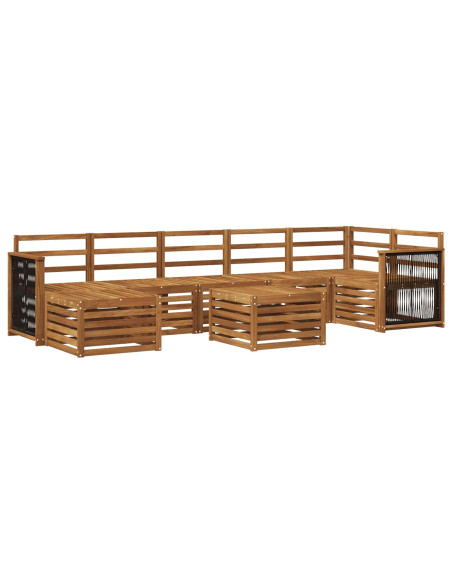Set di divani da esterno 7 pcs Naturale