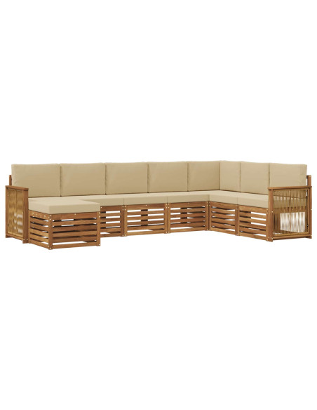 Set di divani da esterno con cuscino 6 pcs Naturale