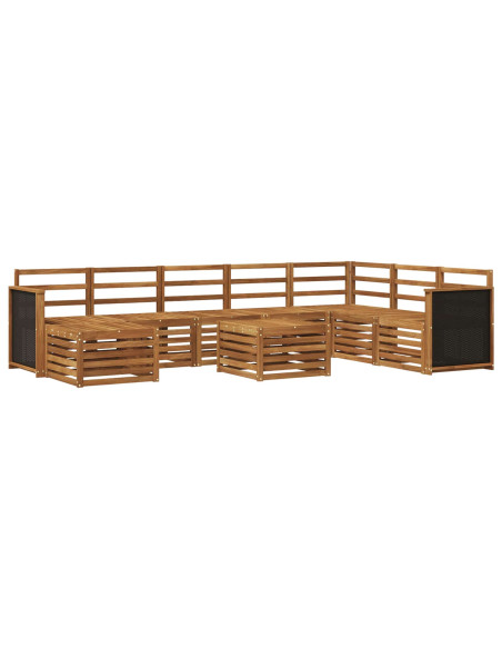 Set di divani da esterno 7 pcs Naturale