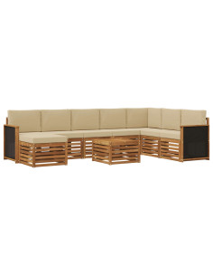Set di divani da esterno con cuscino 7 pcs Naturale