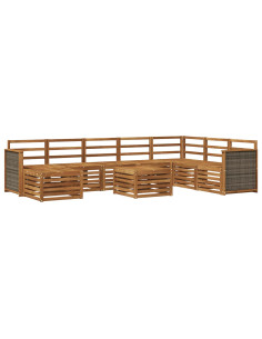 Set di divani da esterno 7 pcs Naturale