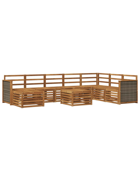 Set di divani da esterno 7 pcs Naturale