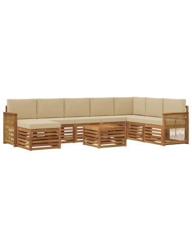 Set di divani da esterno con cuscino 7 pcs Naturale