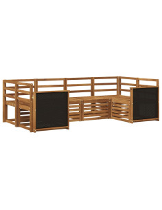 Set divano sezionale 5 pcs Naturale Legno di Acacia Massello