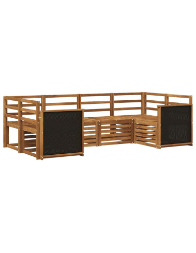 Set divano sezionale 5 pcs Naturale Legno di Acacia Massello