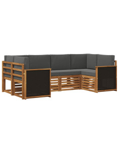 Set divano sezionale con cuscino 5 pcs Naturale e Antracite