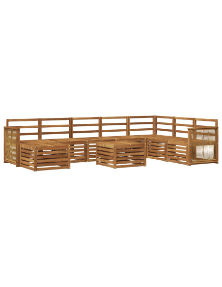 Set di divani da esterno 7 pcs Naturale