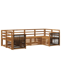 Set divano sezionale 5 pcs Naturale Legno di Acacia Massello
