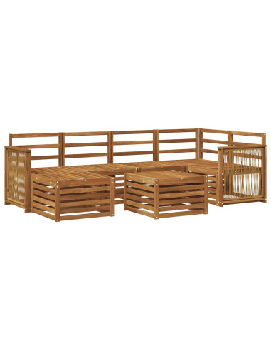 Set divano sezionale 6 pcs Naturale Legno di Acacia Massello