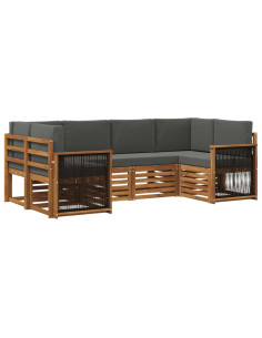 Set divano sezionale con cuscino 5 pcs Naturale e Antracite