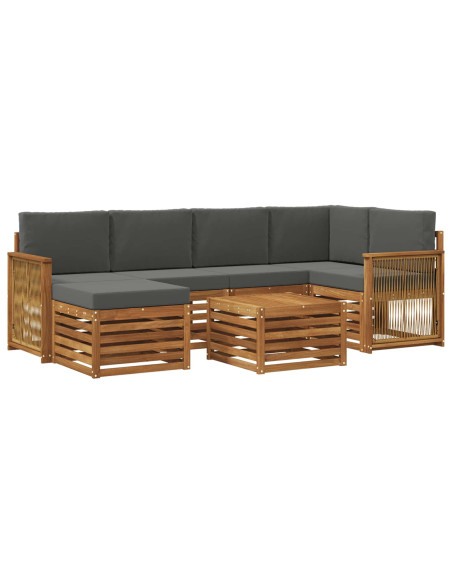 Set divano sezionale con cuscino 6 pcs Naturale e Antracite