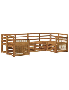 Set divano sezionale 5 pcs Naturale Legno di Acacia Massello