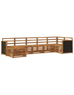 Set divano sezionale 6 pcs Naturale Legno di Acacia Massello
