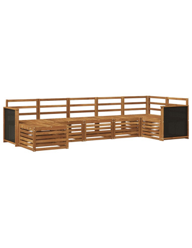 Set divano sezionale 6 pcs Naturale Legno di Acacia Massello