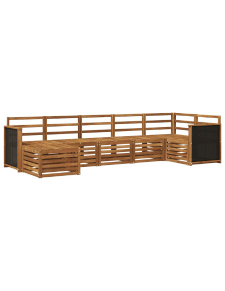 Set divano sezionale 6 pcs Naturale Legno di Acacia Massello