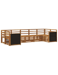 Set divano sezionale 6 pcs Naturale Legno di Acacia Massello