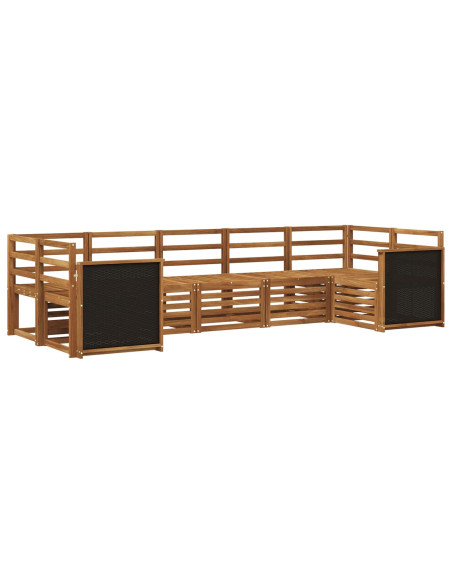 Set divano sezionale 6 pcs Naturale Legno di Acacia Massello
