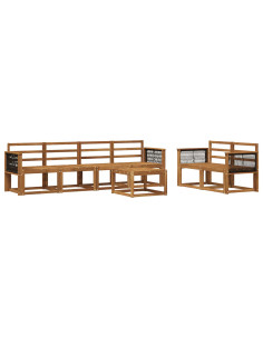 Set di divani da esterno 6 pcs Naturale