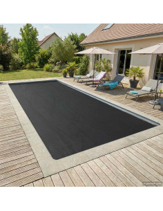 Copertura per piscina 1000 x 500 cm Quadrato PE Nero