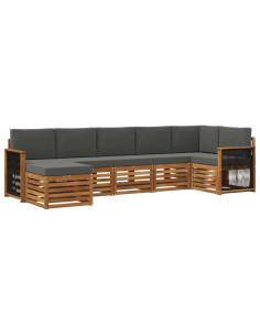 Set divano sezionale con cuscino 6 pcs Naturale e Antracite