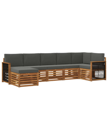 Set divano sezionale con cuscino 6 pcs Naturale e Antracite