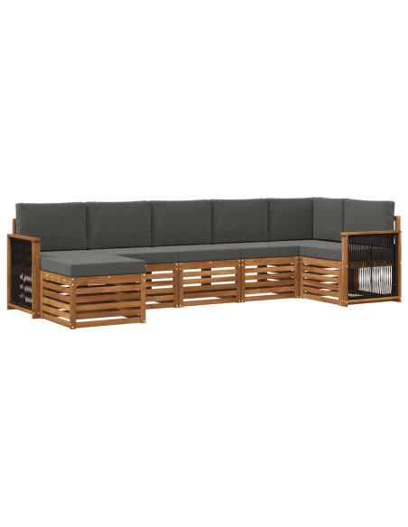 Set divano sezionale con cuscino 6 pcs Naturale e Antracite