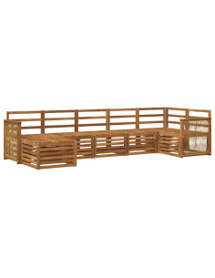 Set divano sezionale 6 pcs Naturale Legno di Acacia Massello