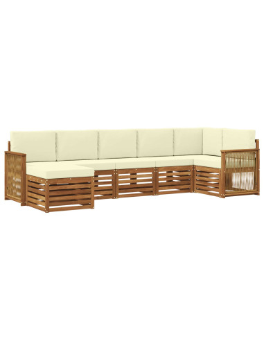 Set divano sezionale con cuscino 6 pcs Naturale e Crema