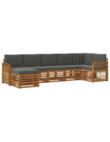 Set divano sezionale con cuscino 6 pcs Naturale e Antracite