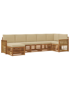 Set divano sezionale con cuscino 6 pcs Naturale