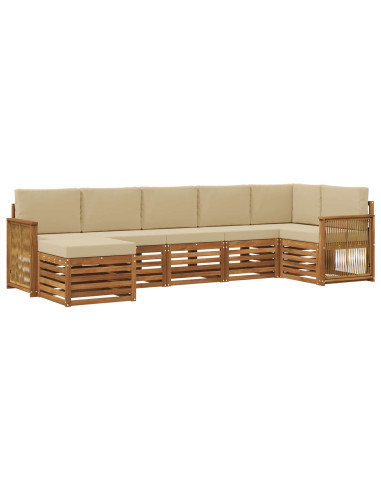 Set divano sezionale con cuscino 6 pcs Naturale