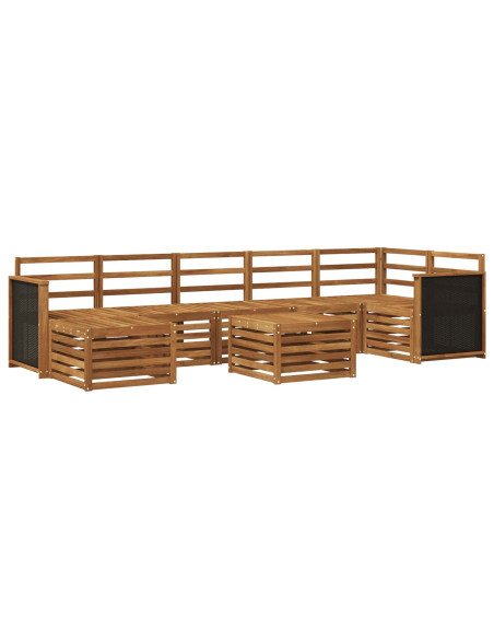 Set di divani da esterno 7 pcs Naturale