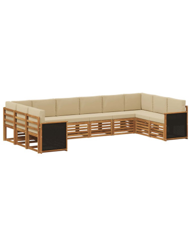 Set divano sezionale con cuscino 7 pcs Naturale