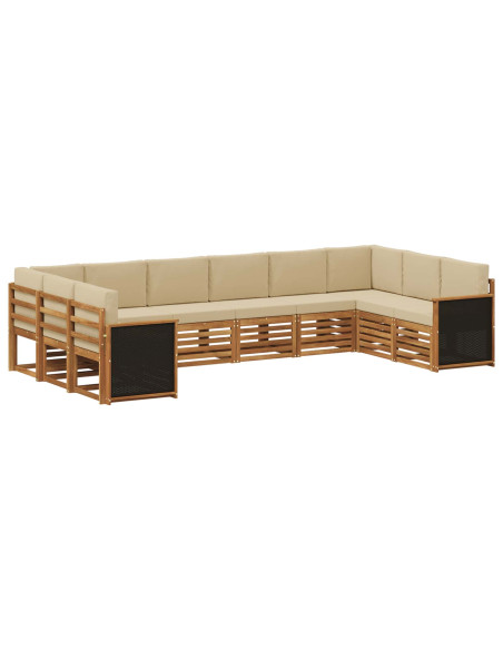 Set divano sezionale con cuscino 7 pcs Naturale