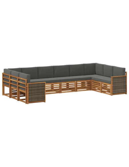 Set divano sezionale con cuscino 7 pcs Naturale e Antracite