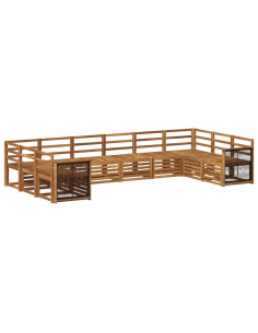 Set divano sezionale 7 pcs Naturale Legno di Acacia Massello