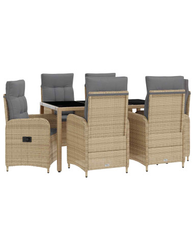 Set da pranzo per esterni 7 pcs Beige e Grigio Chiaro