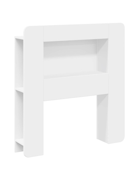 Testata del letto con archiviazione Bianco Legno ingegnerizzato