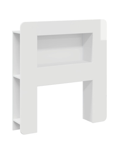 Testata del letto Bianco Lucido Legno ingegnerizzato