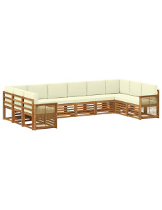 Set divano sezionale con cuscino 7 pcs Naturale e Crema