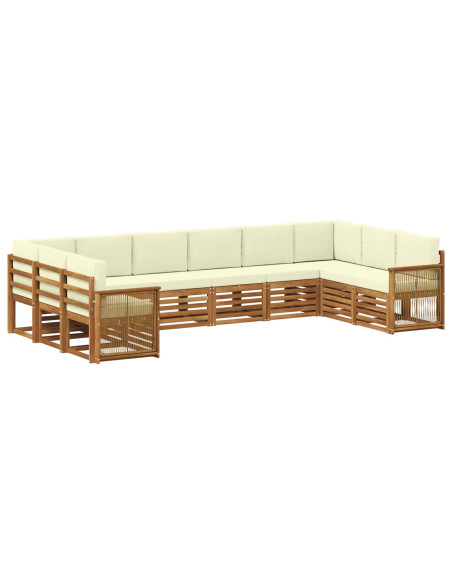 Set divano sezionale con cuscino 7 pcs Naturale e Crema