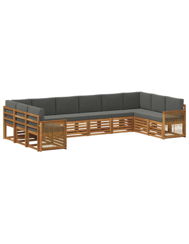 Set divano sezionale con cuscino 7 pcs Naturale e Antracite