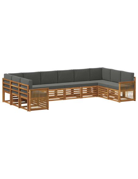 Set divano sezionale con cuscino 7 pcs Naturale e Antracite