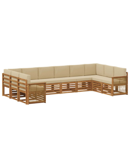 Set divano sezionale con cuscino 7 pcs Naturale