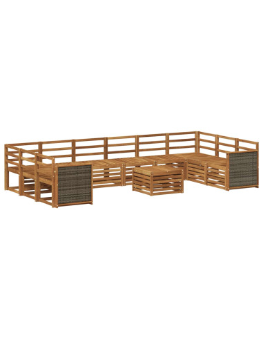 Set di divani da esterno 8 pcs Naturale