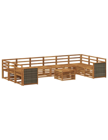Set di divani da esterno 8 pcs Naturale
